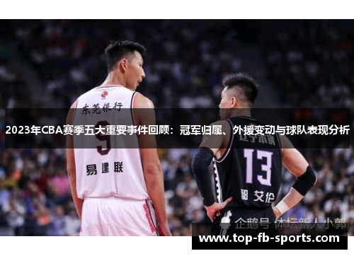 2023年CBA赛季五大重要事件回顾：冠军归属、外援变动与球队表现分析